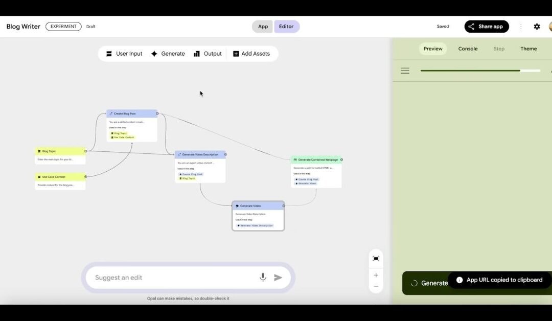 Google Opal interface screenshot