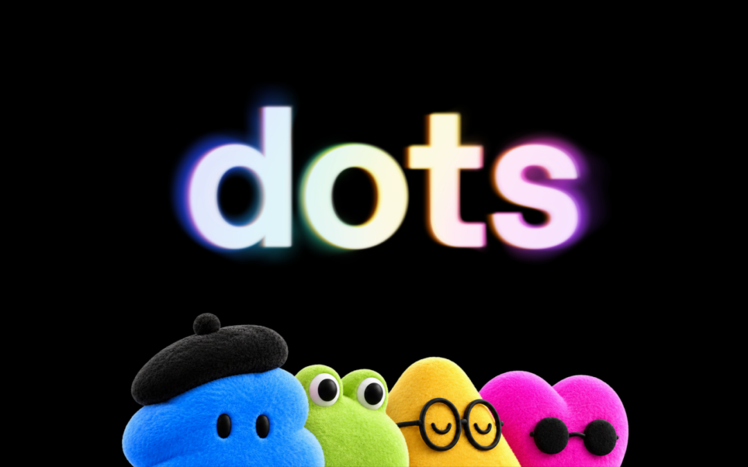 Logotipo dots de OpenAI con peluches de colores